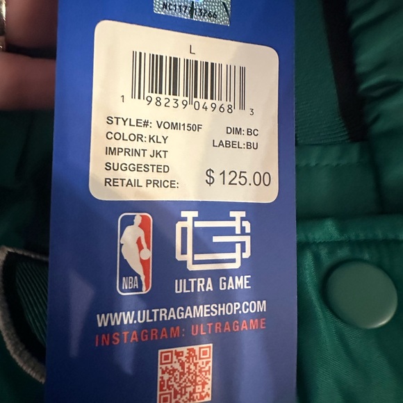 Celtics Green Satin Varsity Jacket - Picture 5 of 5